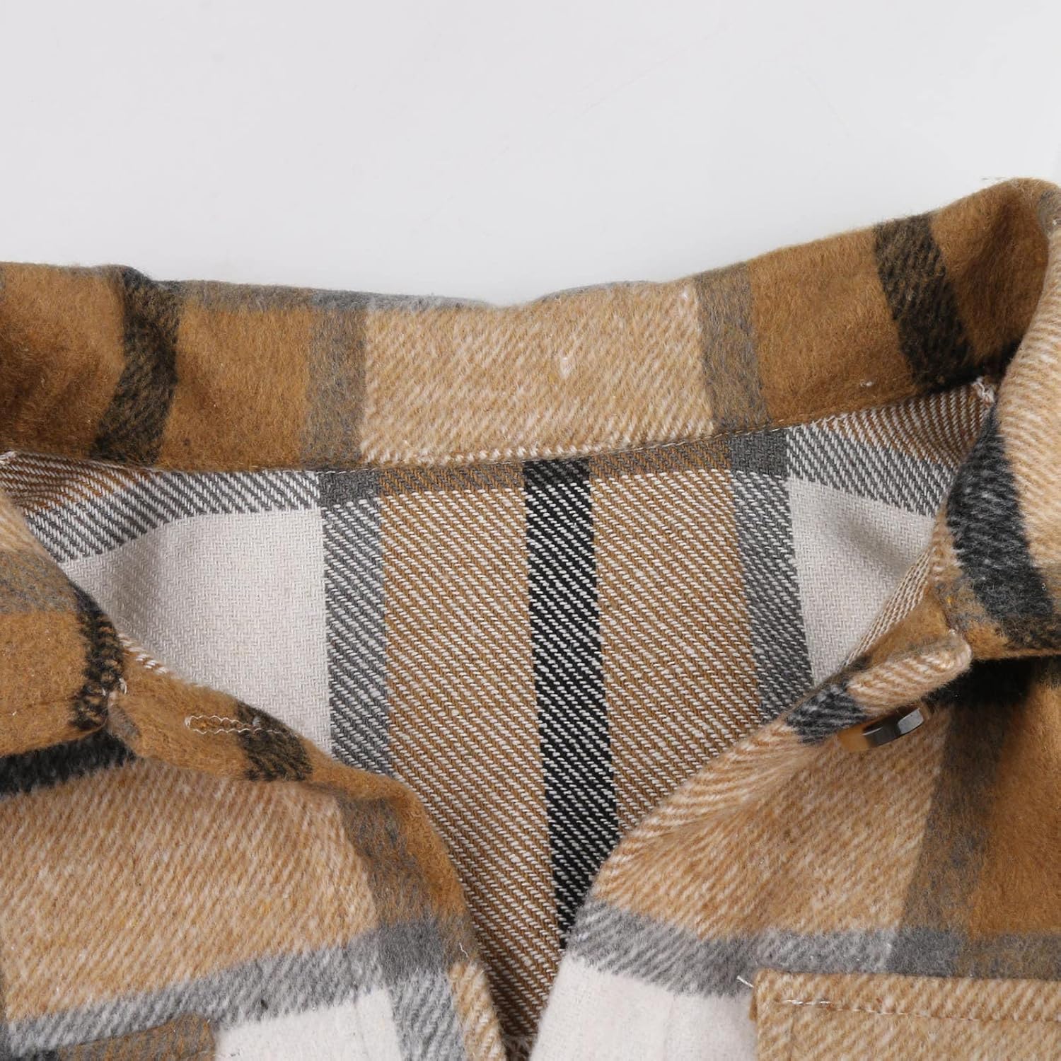 Camisas a cuadros para mujer, chaqueta casual de manga larga con solapa y botones, camisas con bolsillo