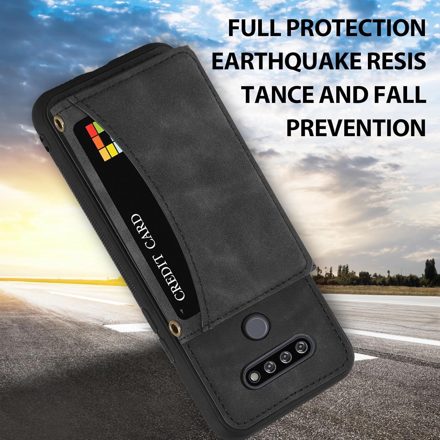 Asuwish Funda de teléfono para LG K51Reflect LTEQ51 Funda tipo cartera con protector de pantalla de vidrio templado y soporte para tarjetas,