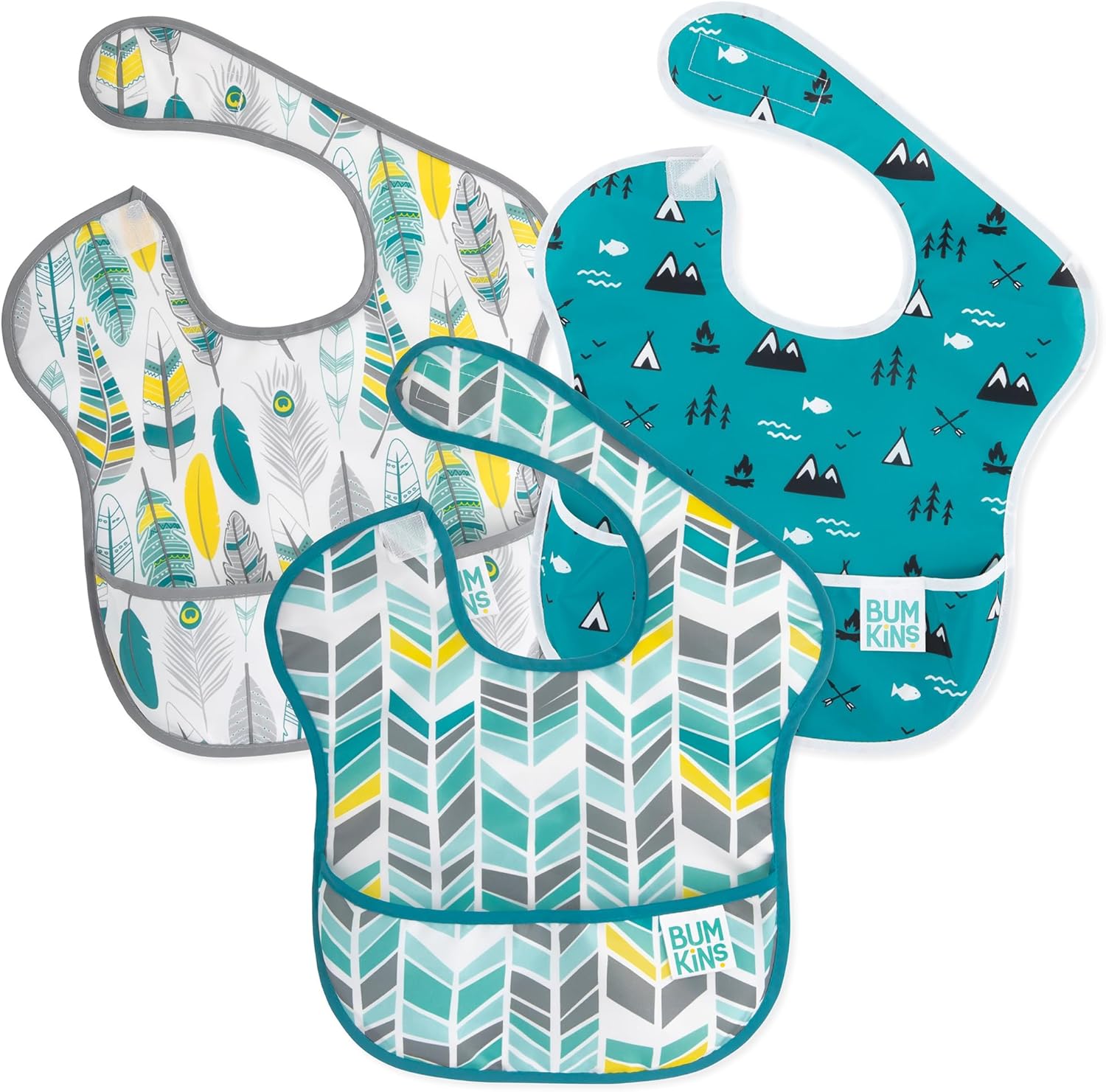 Bumkins Baberos para niña o niño, SuperBib para bebés y niños pequeños de 6 a 24 meses, esenciales imprescindibles para comer, alimentar,