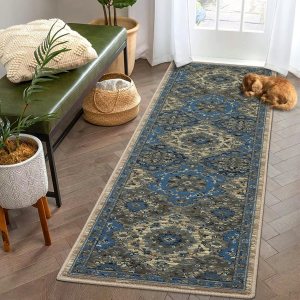 GAOMON Alfombra de pasillo de 2 x 6 pulgadas, estilo vintage, floral, para pasillo, camino de entrada, cocina, alfombra estética gruesa de pelo bajo GAOMON Alfombra de pasillo de 2 x 6 pulgadas, estilo vintage, floral, para pasillo, camino de entrada, cocina, alfombra estética gruesa de pelo bajo