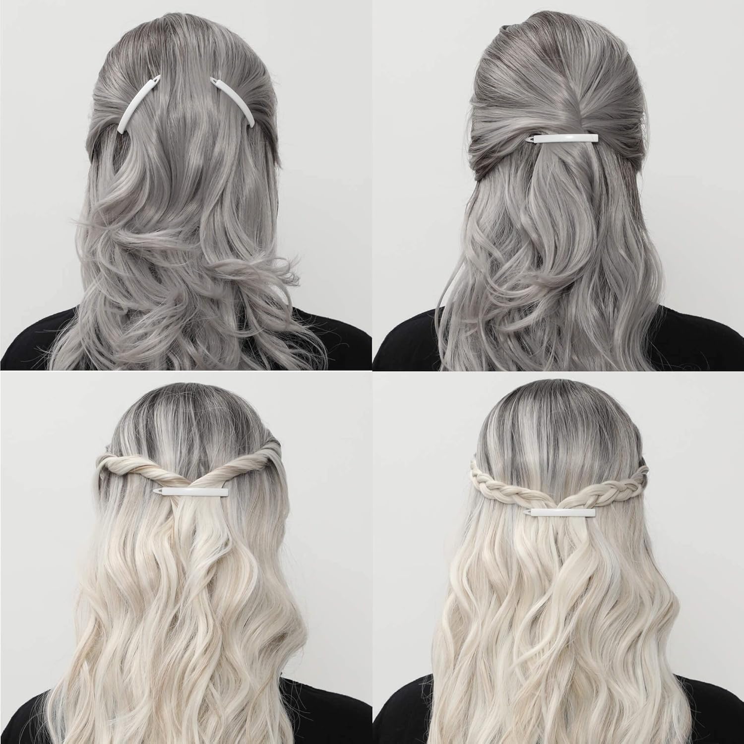 AURORA PIN Juego de 12 pasadores de pelo para mujeres y niñas, pinzas para cabello grueso y fino, accesorios para el cabello no metálicos, agarre