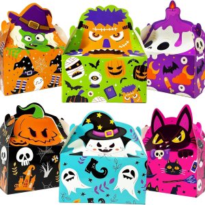 KiDEPOCH 24 cajas de cartón de Halloween, cajas de regalo divertidas para cajas de regalo de Halloween, características para dulces, aperitivos, KiDEPOCH 24 cajas de cartón de Halloween, cajas de regalo divertidas para cajas de regalo de Halloween, características para dulces, aperitivos,