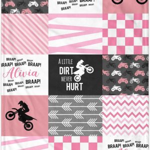 Munific Mantas de bebé personalizadas con nombre, edredón de bebé personalizado para niñas y niños, manta de bebé de moto de cross para bebés recién Munific Mantas de bebé personalizadas con nombre, edredón de bebé personalizado para niñas y niños, manta de bebé de moto de cross para bebés recién