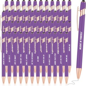 Yeaqee 48 bolígrafos inspiradores, bolígrafos motivacionales, tinta negra, bolígrafos retráctiles con punta de lápiz capacitivo, bolígrafos con Yeaqee 48 bolígrafos inspiradores, bolígrafos motivacionales, tinta negra, bolígrafos retráctiles con punta de lápiz capacitivo, bolígrafos con