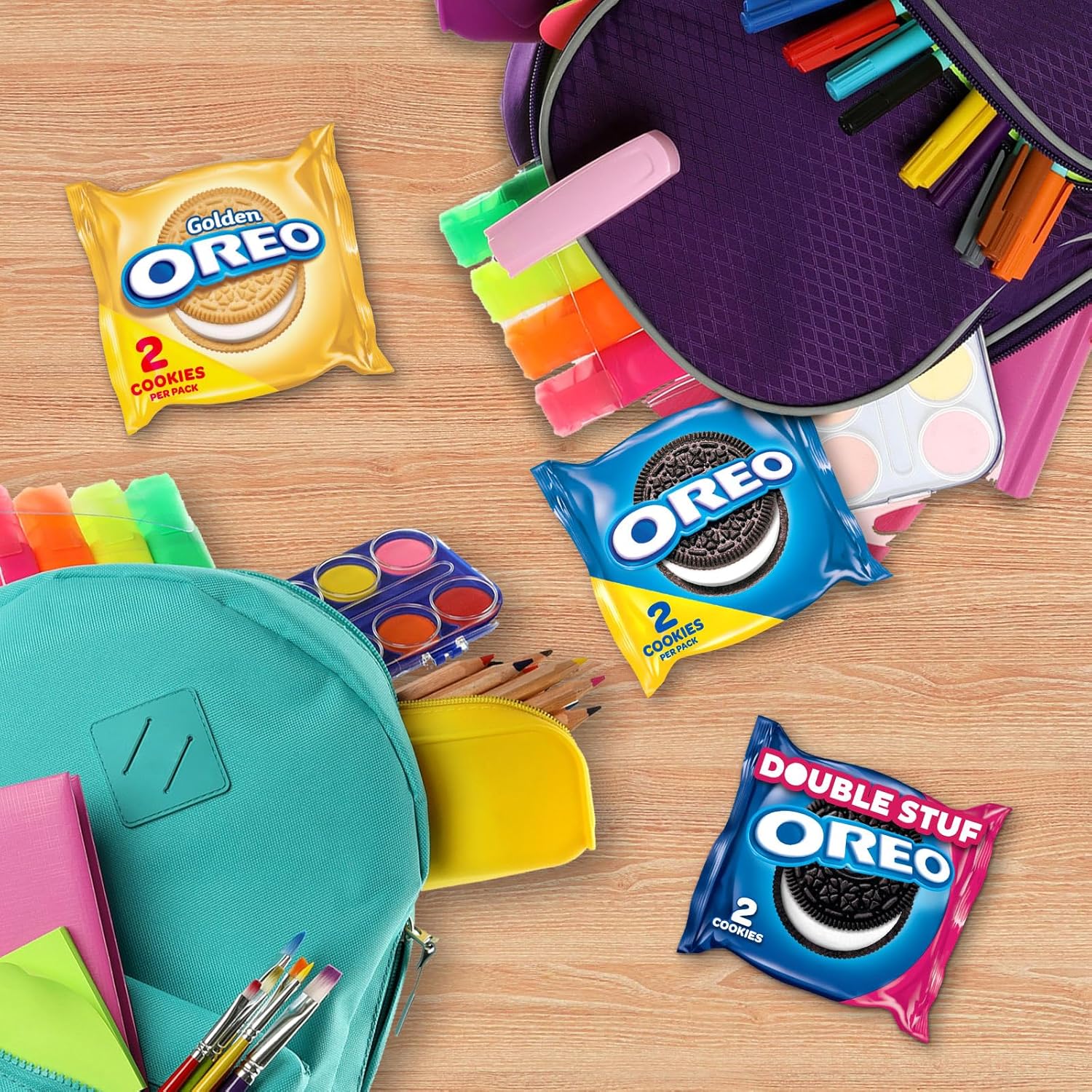 Oreo Galletas sándwich, paquetes de aperitivos variados, 17.00 oz
