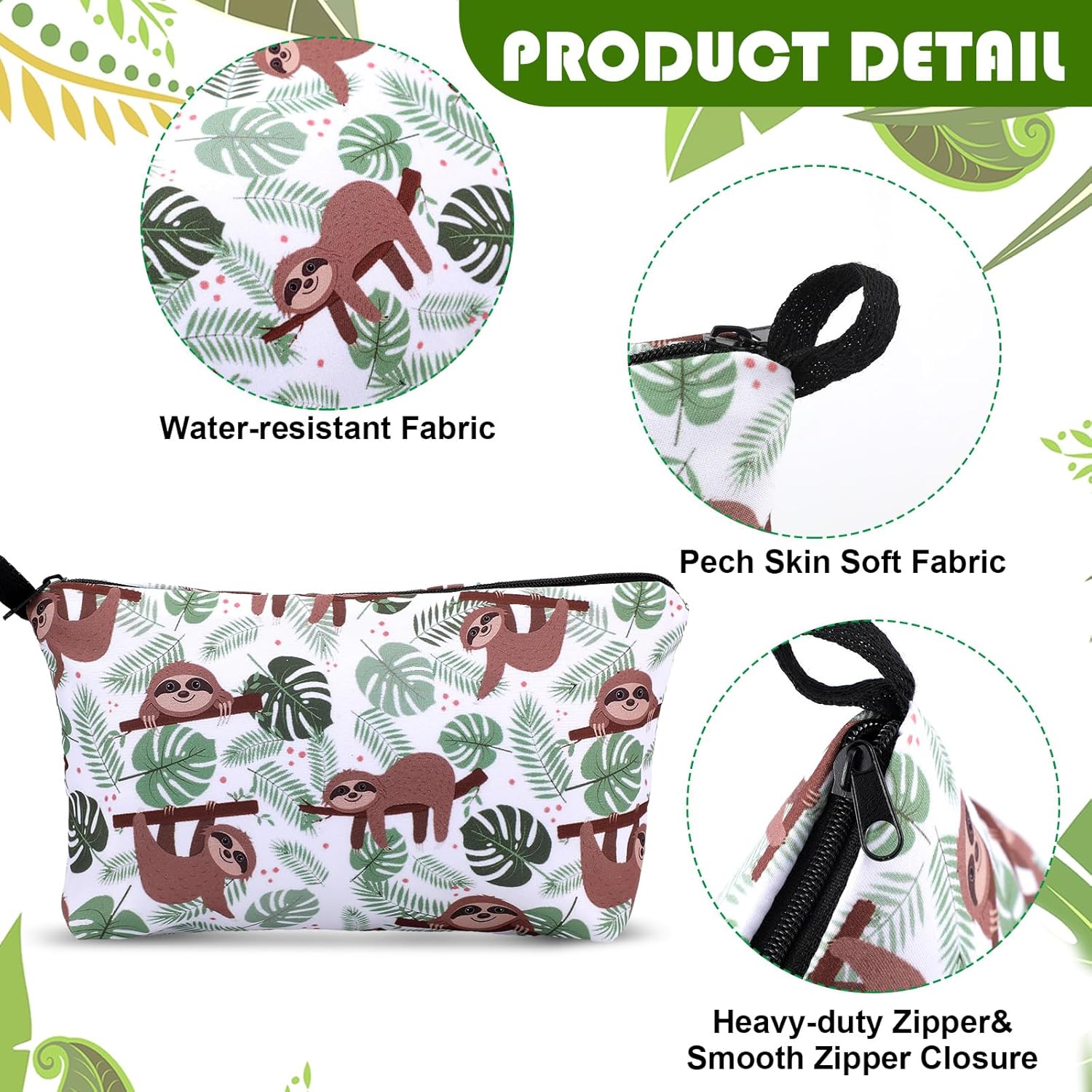 Abbylike 3 piezas de regalo de perezoso bolsa de maquillaje de perezoso de 20 onzas, taza de viaje de acero inoxidable con 1 tapa y 2 pajitas, vaso