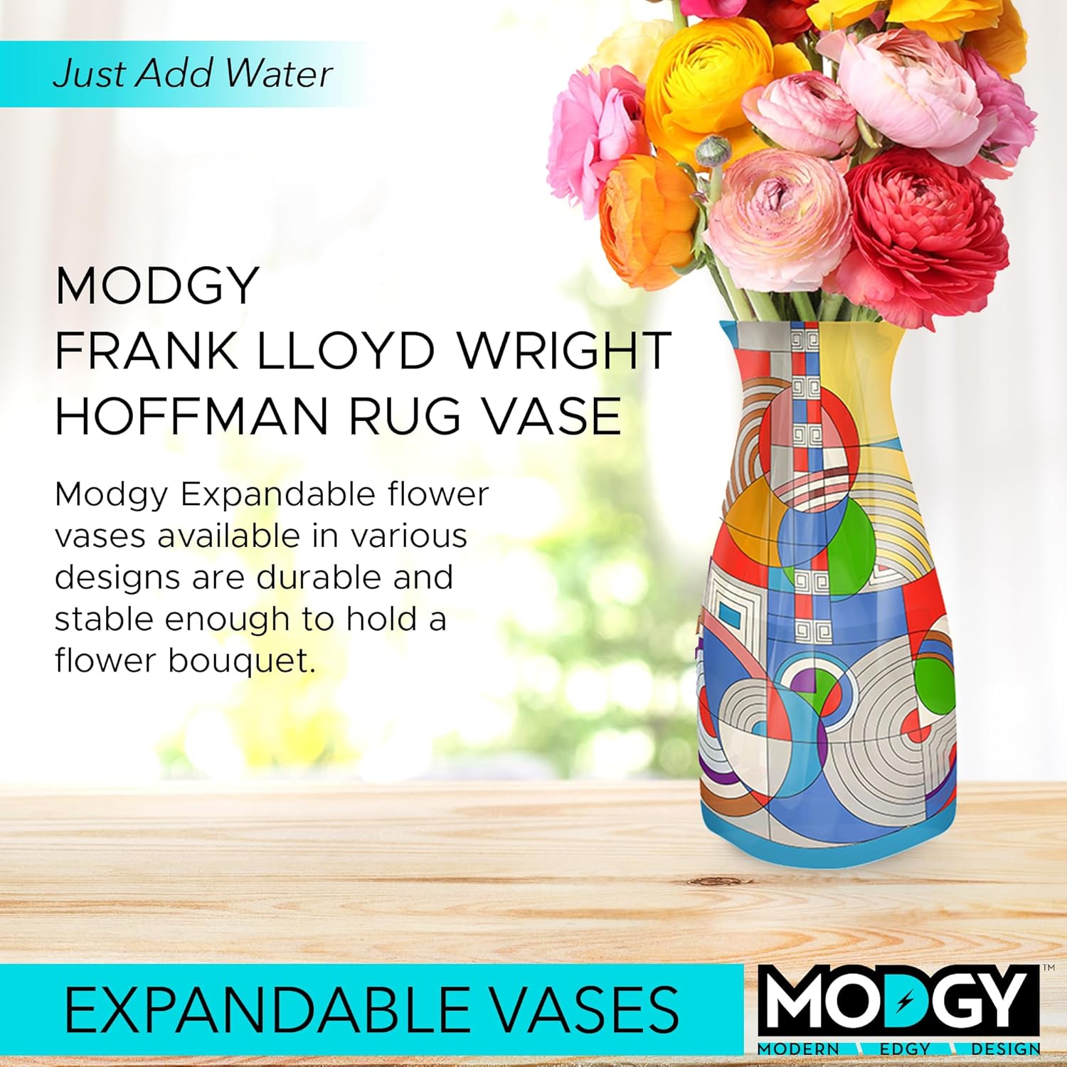 MODGY Florero expandible, plástico decorativo moderno plegable impreso jarrones para centros de mesa para bodas, mesa de comedor, decoración del