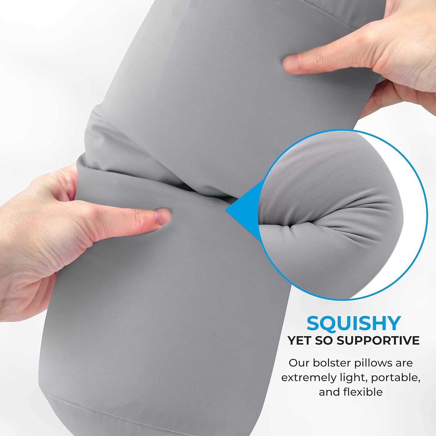Microbead almohada de refuerzo con funda extraíble con cierre zipper para apretar y sujetar, hipoalergénica y resistente al polvo, tamaño de 14 x 6
