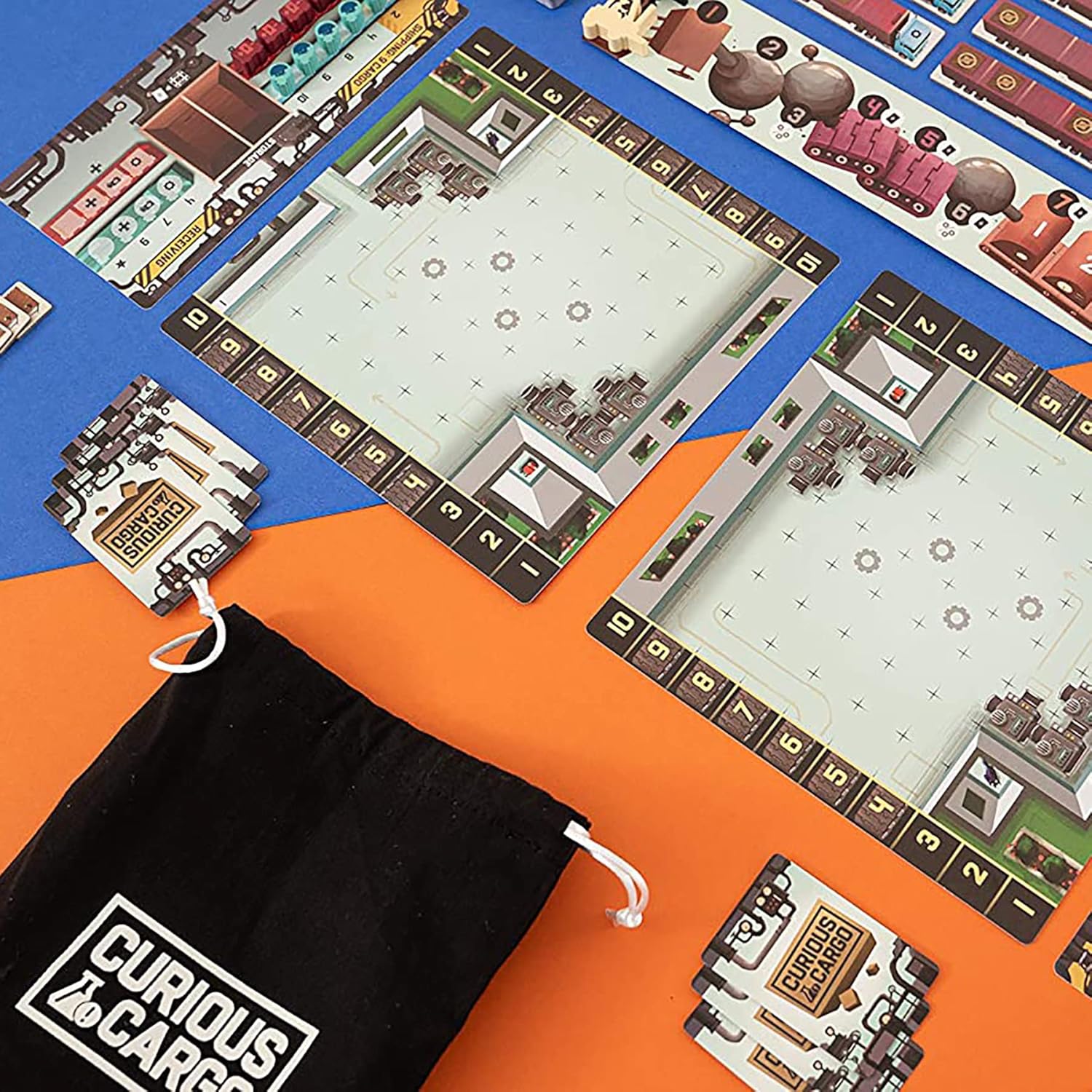 Capstone Games Curious Cargo, juego de mesa de estrategia, 6 tableros de jugadores únicos incluidos y 2 modos de juego, juego competitivo para 2