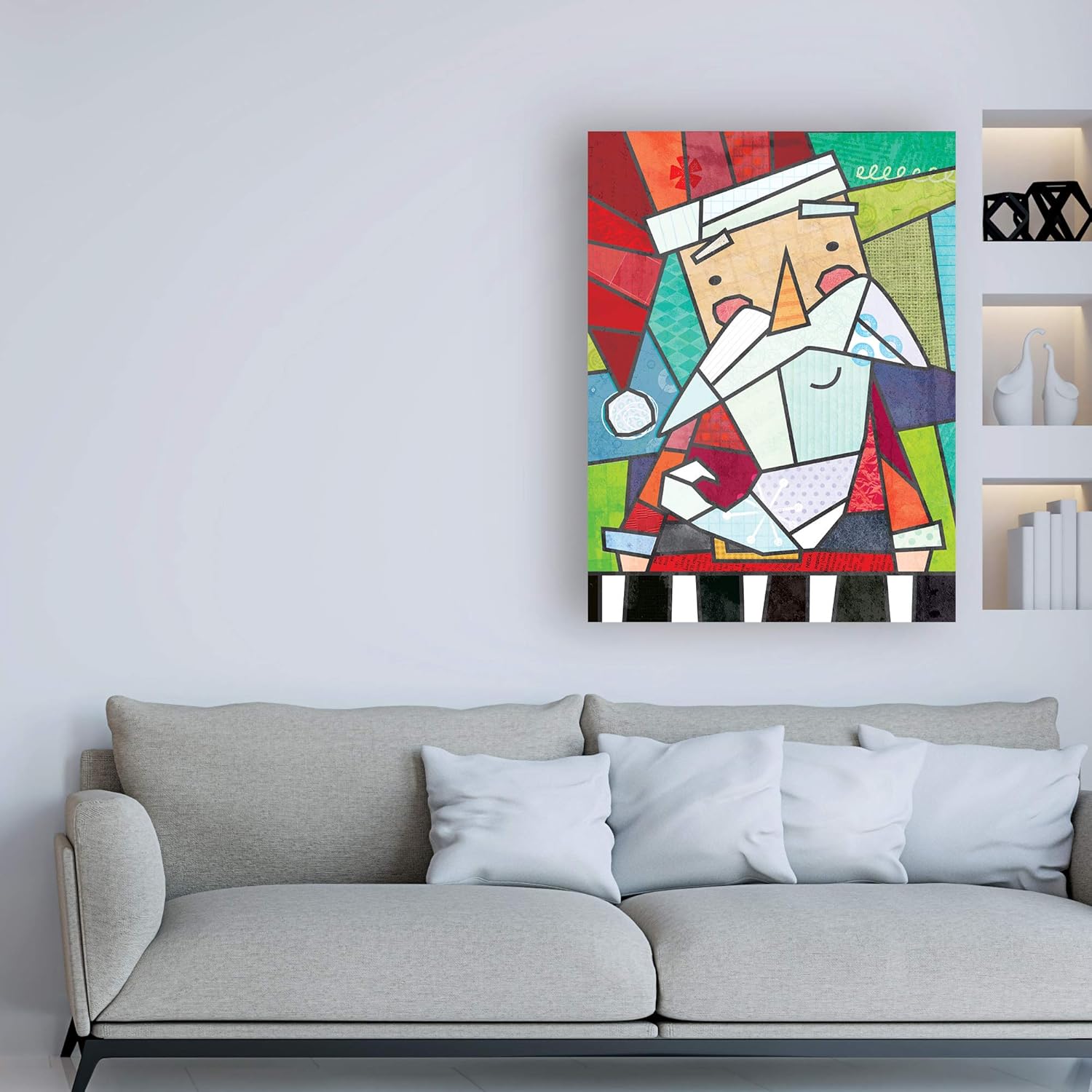 Trademark Fine Art, Santa vitral de 14×19 de Holli Conger