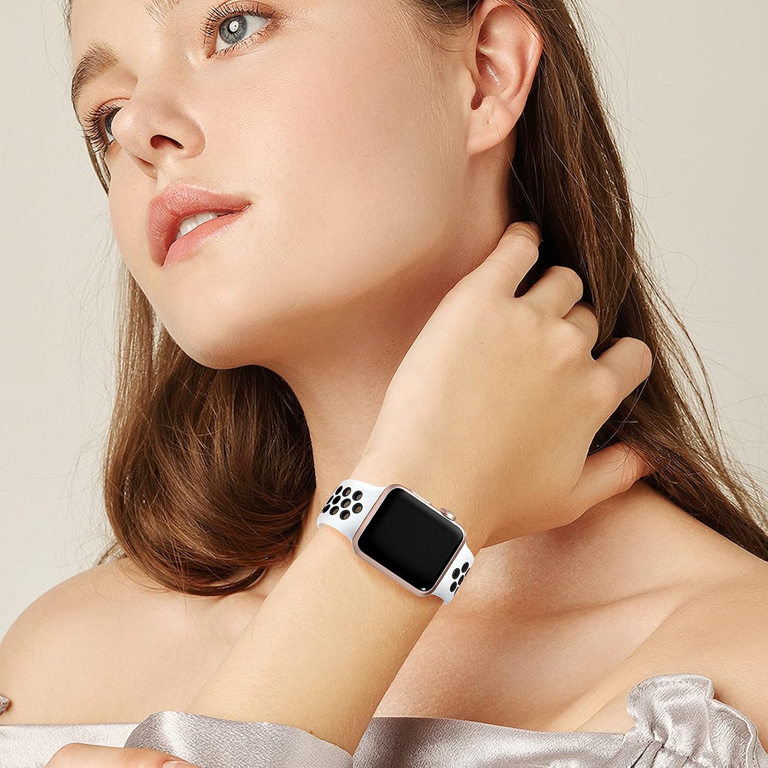 Lerobo – Correa deportiva compatible con Apple Watch 38, 40, 41, 42, 44 y 45 mm para hombre y mujer, silicona suave y transpirable, repuesto