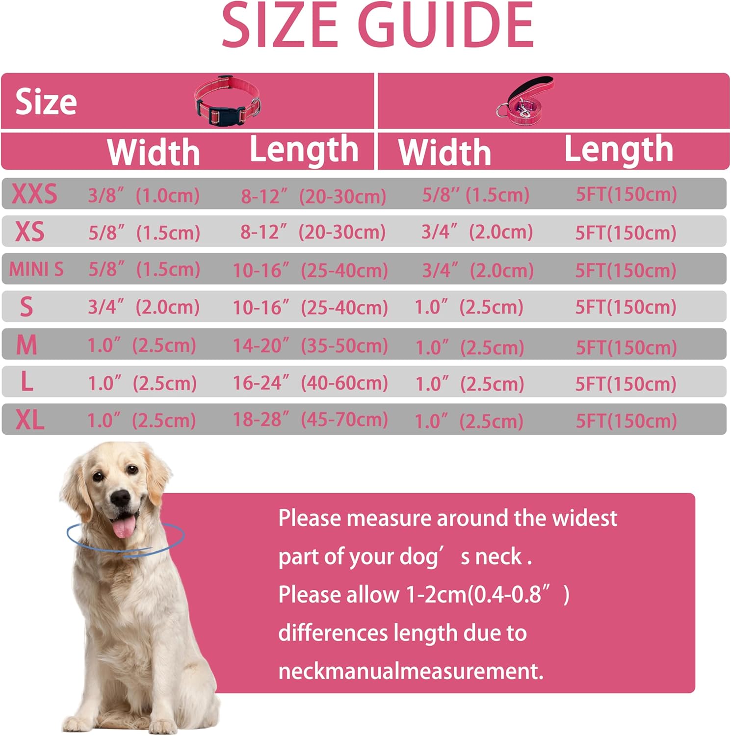 Maiiu Collar reflectante para perro con hebilla de bloqueo de seguridad, collares de nailon suaves y transpirables ajustables para perros pequeños,