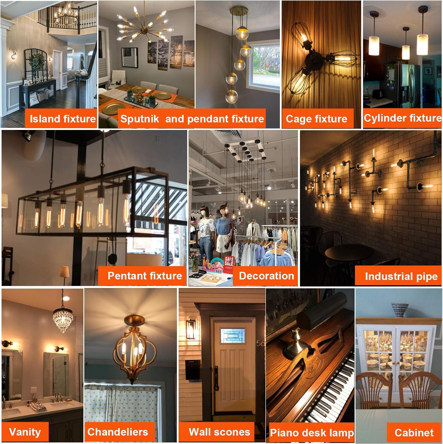 LiteHistory Bombilla LED E26 regulable de 4 W igual a 40 W, blanco cálido, 2700 K, E26, Edison AC120V, 400 lm, tubular, T9 T10, bombilla LED para