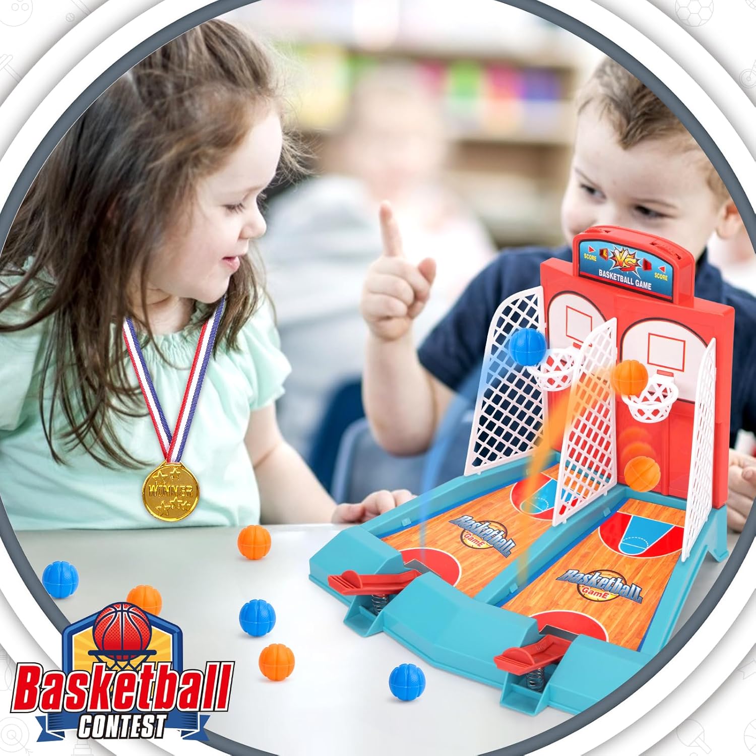 LovesTown Juego de baloncesto de mesa, juego de tiro de baloncesto, juego de baloncesto de escritorio para adultos, oficina, alivio del estrés,