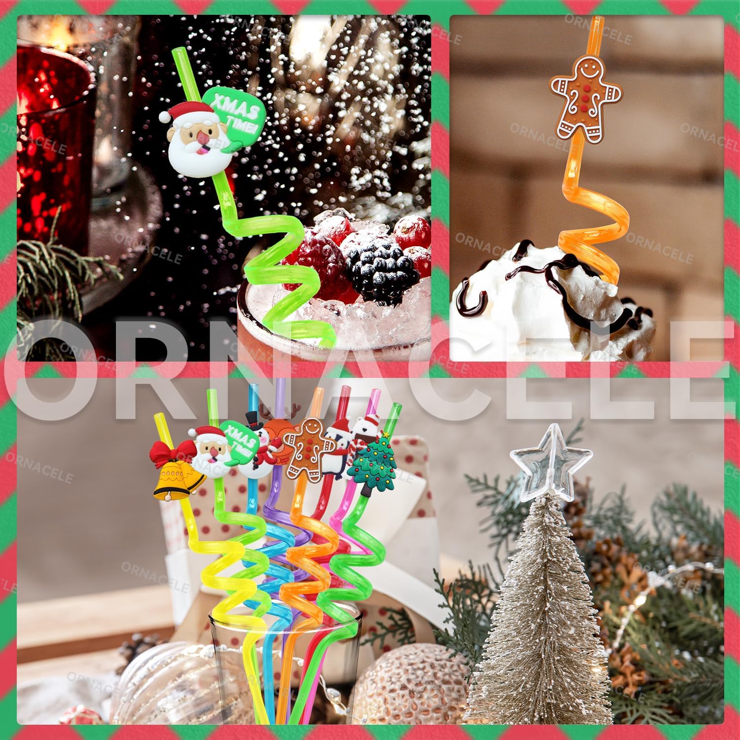 24 popotes reutilizables de Navidad, muñeco de nieve, pingüino, reno, cascabel, hombre de jengibre, regalos de fiesta, regalos para niños,