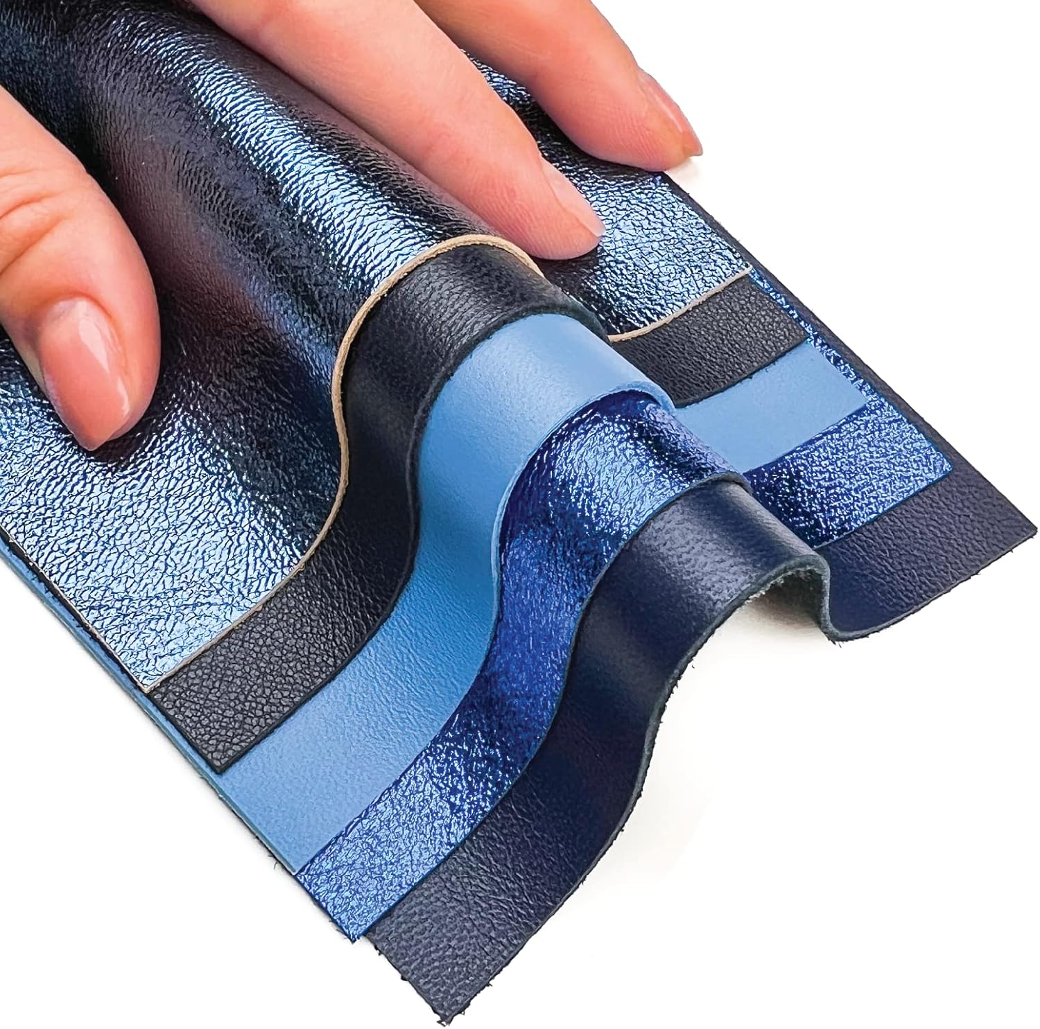 Hojas de cuero azul oscuro 5 piezas de cuero azul para manualidades, 5 x 5 pulgadas  12 x 12 centímetros