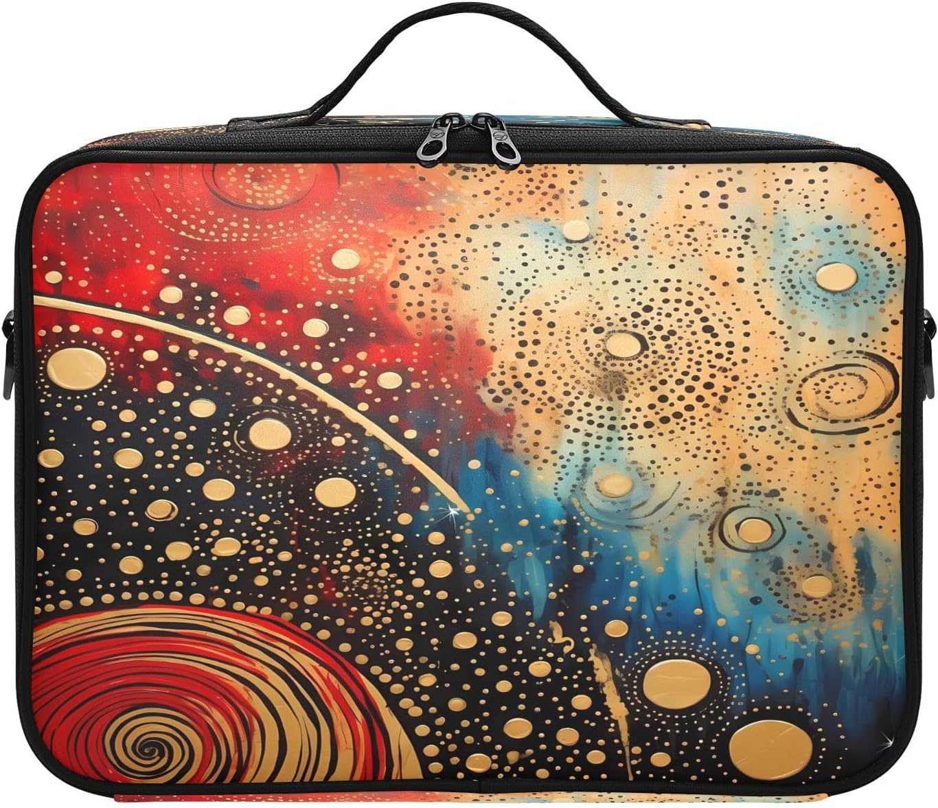 Círculo de arte colorido profesional cosmético portátil bolsa de almacenamiento organizador de maquillaje de gran capacidad organizador de