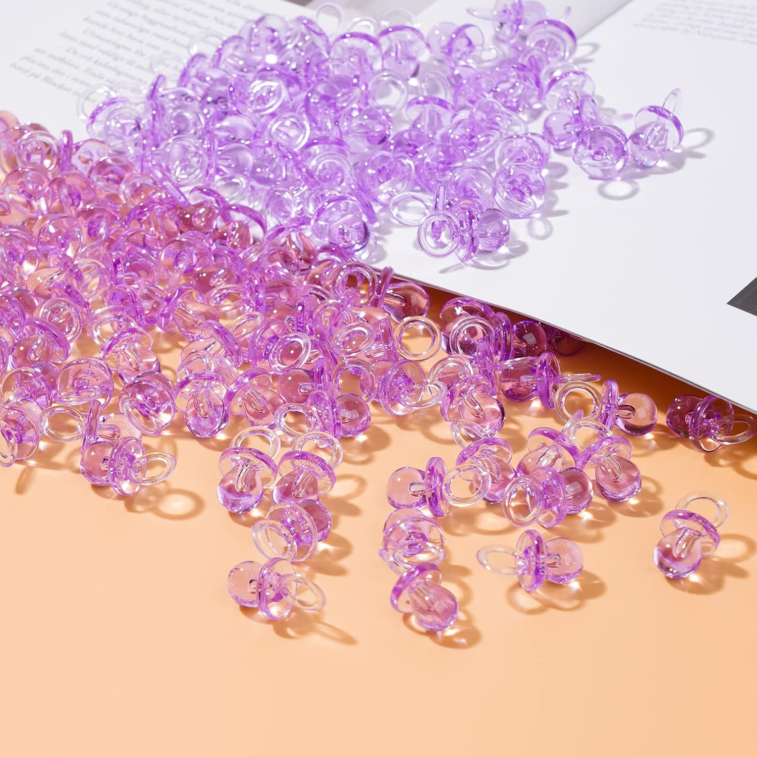 150 mini chupones acrílicos para baby shower para niñas, chupones a granel de 0.86 pulgadas para revelación de género, recuerdos de fiesta,