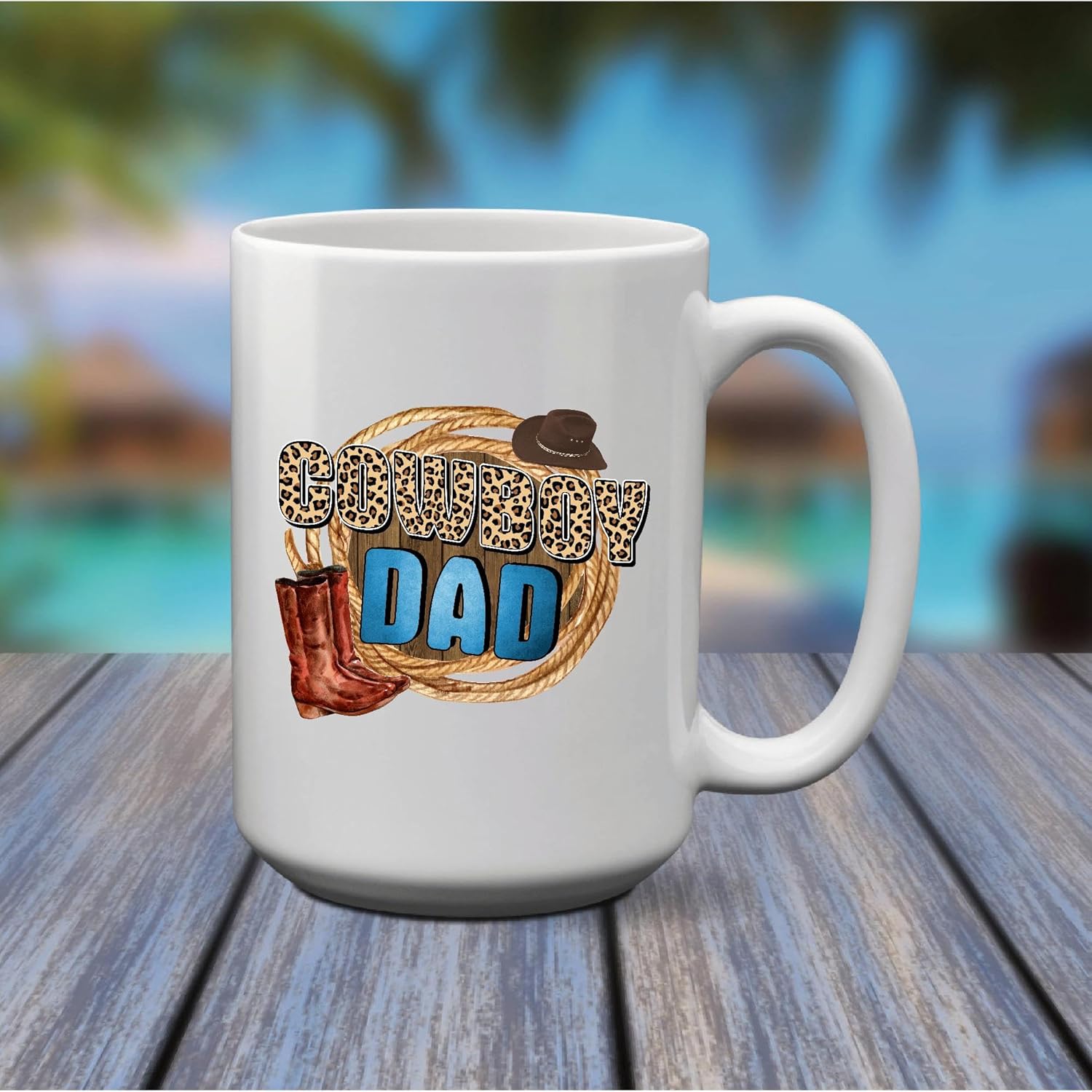 Cowboy Dad Gift Surprise Fathers Day For New Saddle Up Dada Love Western Dad 11oz 15oz White Coffee Mug