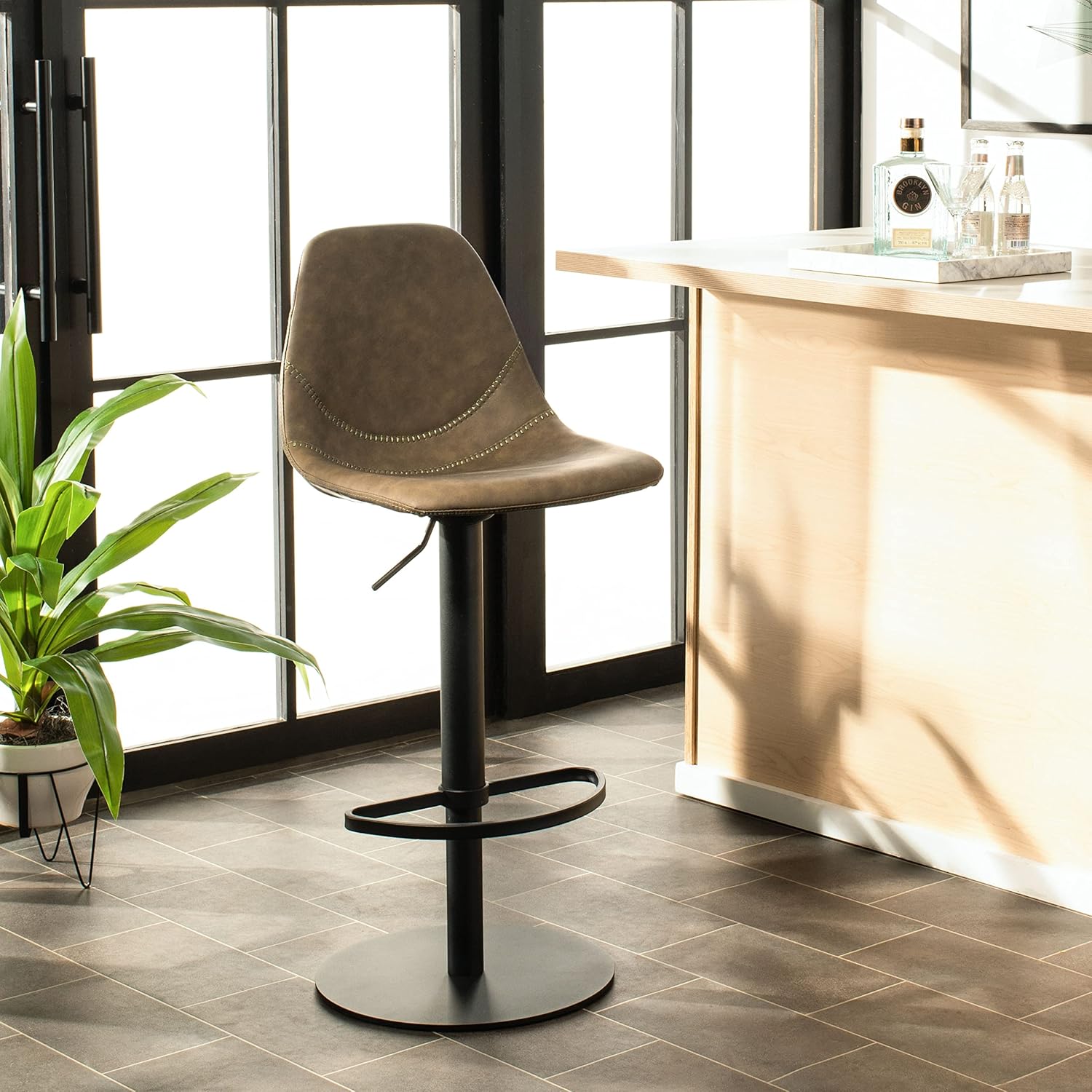Safavieh Home Collection Sky Olive Adjustable Swivel Bar Stool