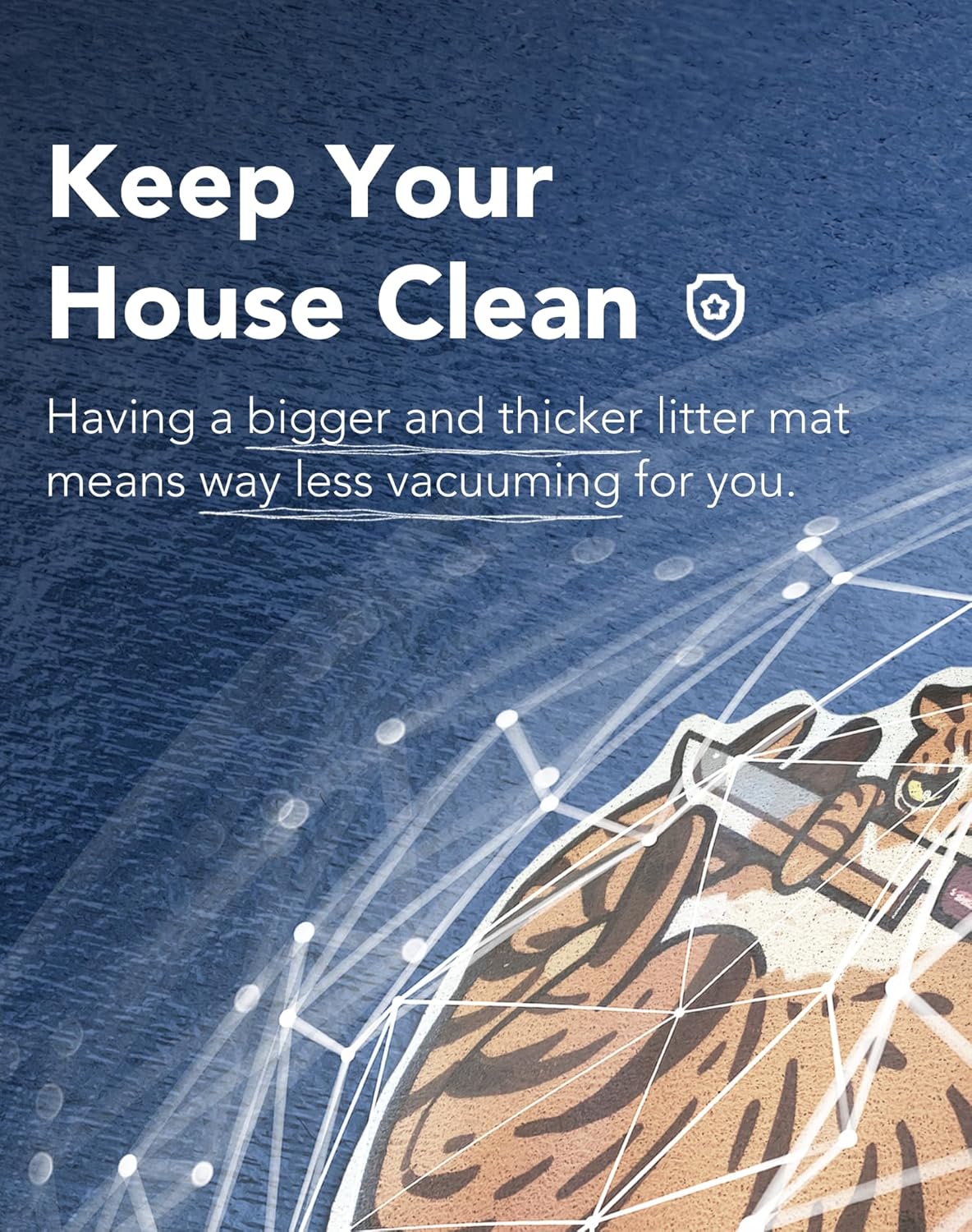 Lukamoo Bonita alfombra de arena para gatos (32 x 24 pulgadas), extra grande y XL, para arena para gatos y bonita caja de arena para gatos,