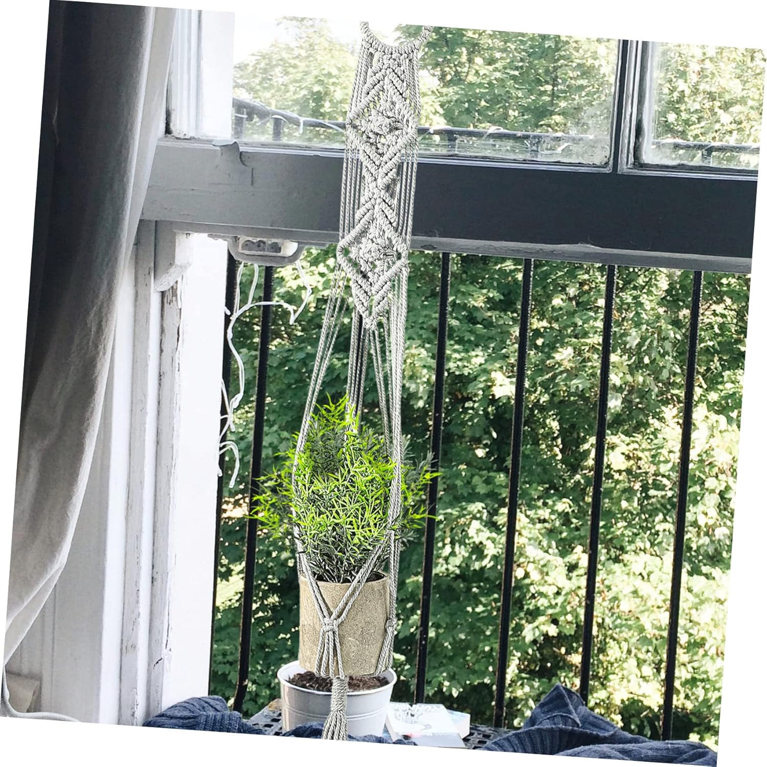 YARNOW 3 piezas de red para plantas, soportes para macetas para exteriores e interiores, soporte para plantas de macramé, soporte para plantas de