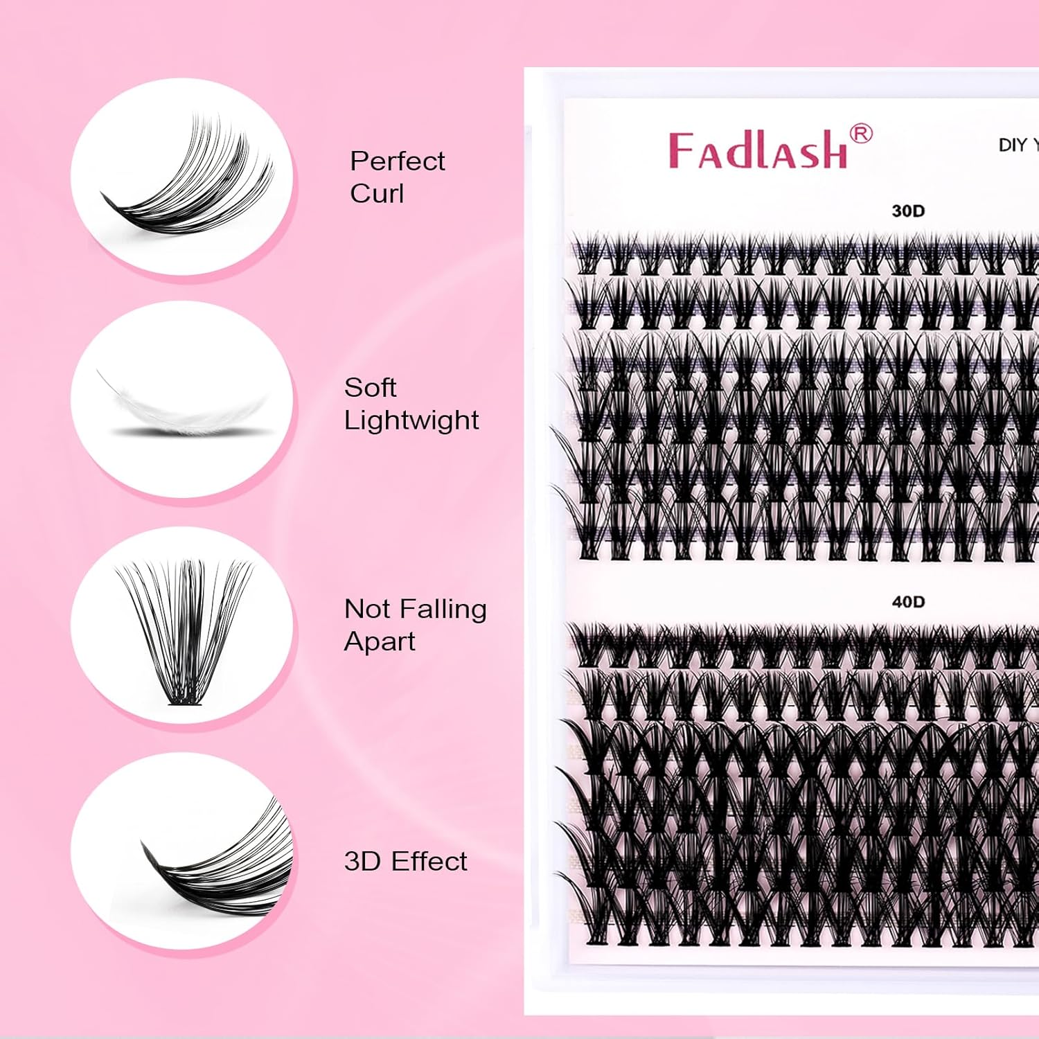 Kit de extensiones de pestañas, racimos de pestañas individuales, unión y sello de pestañas, removedor de pegamento de pestañas y pinzas para