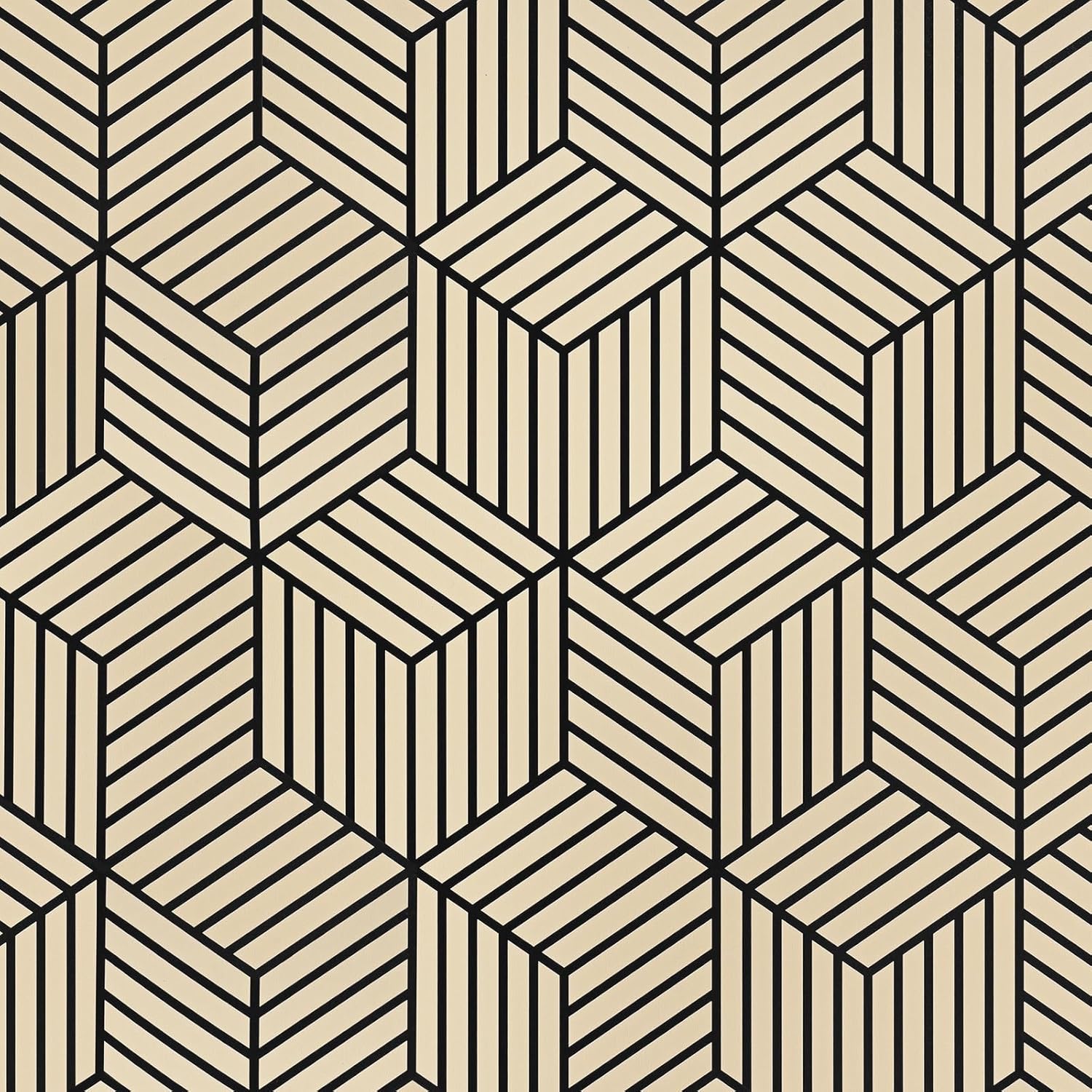 WENMER Papel tapiz hexagonal geométrico de 17.71 pulgadas x 236 pulgadas, papel tapiz de contacto marrón y negro, papel tapiz autoadhesivo