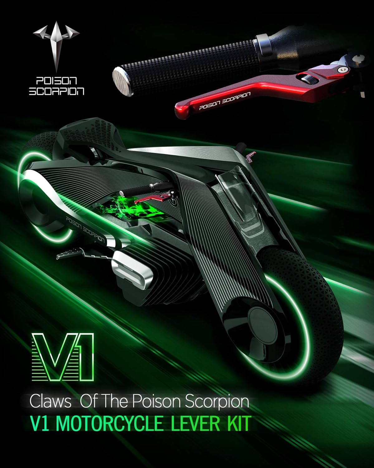 POISON SCORPION Palancas de embrague de freno de motocicleta rojas rueda ajustable corta compatible con DL650 V-Strom 2004-2010  SV650 SV650S