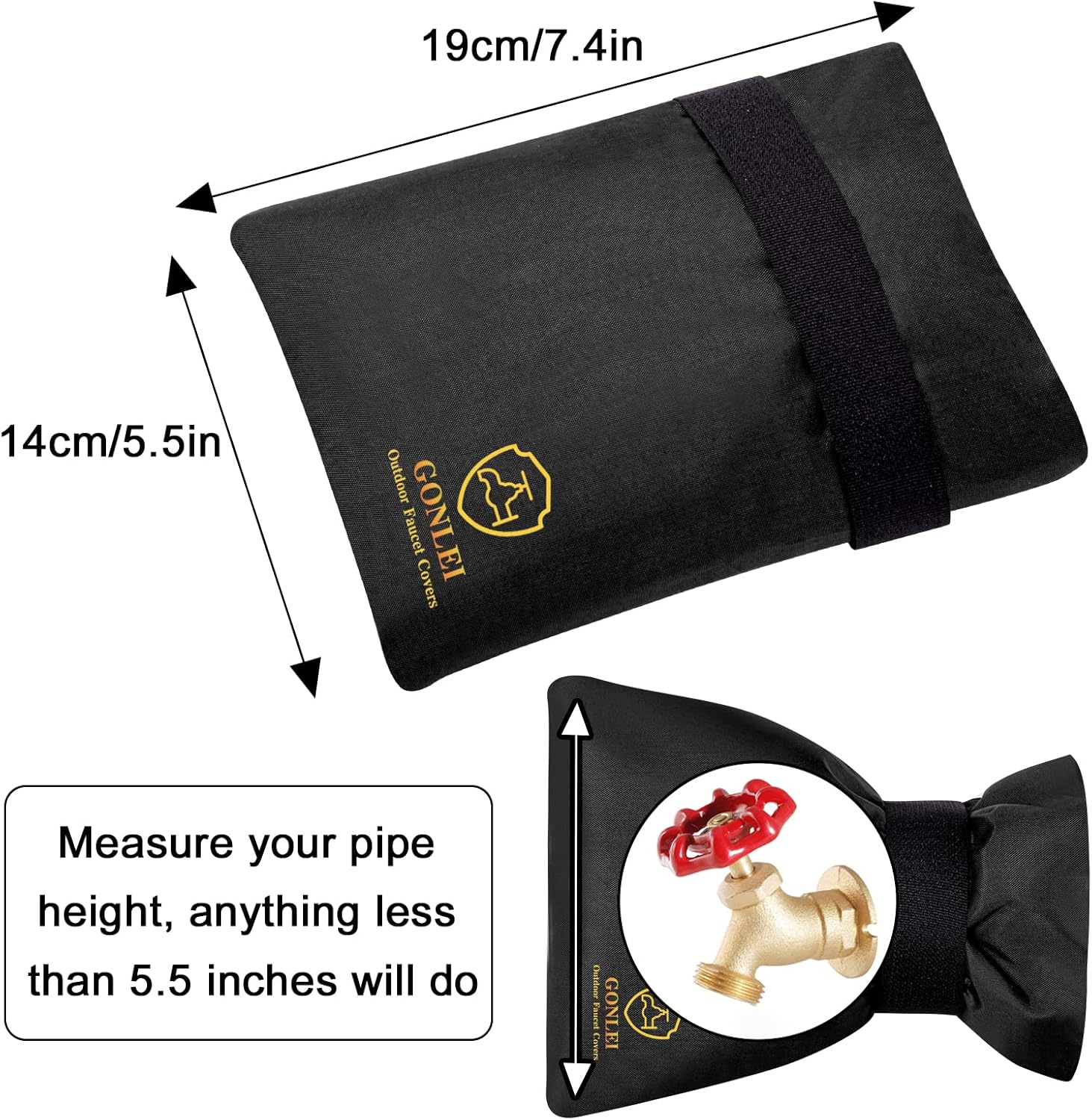 GonLei Paquete de 4 cubiertas de aislamiento de grifo de invierno de 5.5 pulgadas de ancho x 7.4 pulgadas de alto, fundas de manguera para grifos al