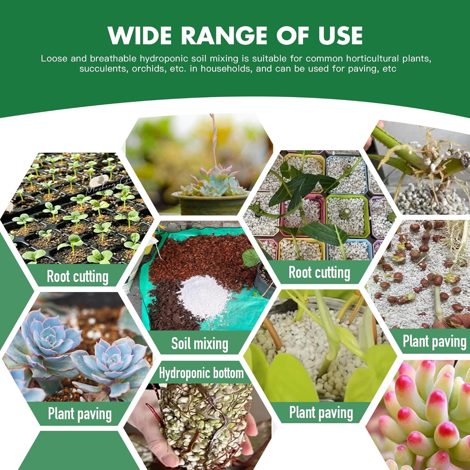 Aclaener Perlita orgánica de 2 cuartos de galón para plantas, mezcla de acondicionador de aditivo natural para suelos hortícolas, mejora el drenaje
