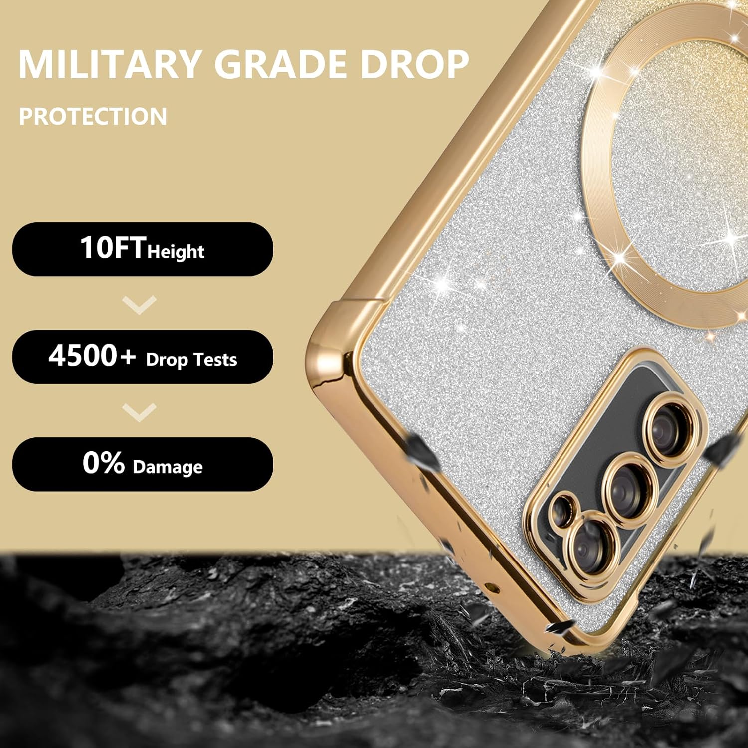 ZTOFERA Funda magnética para Samsung Galacxy S20 FE 5G con purpurina degradada, compatible con MagSafe Funda protectora de TPU chapada de lujo para