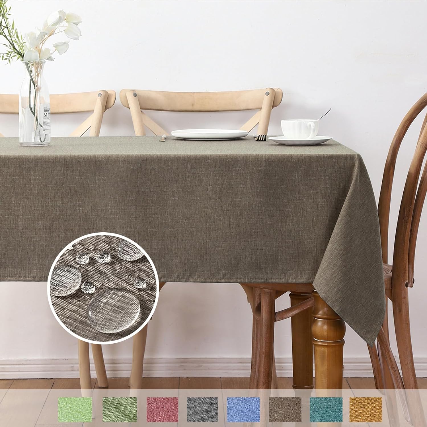 IOFRYION Mantel rectangular de tela texturizada de 60 x 120 pulgadas, mantel impermeable de otoño, mantel de poliéster sin arrugas, mantel de cocina