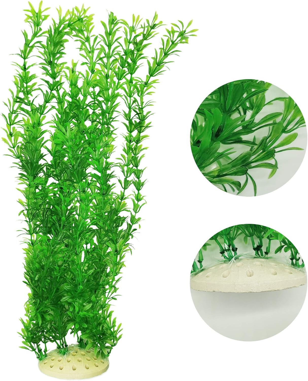 Plantas artificiales de acuario, plantas de pecera de 21.5 pulgadas de alto, grandes plantas artificiales de plástico verde artificial, cañas de