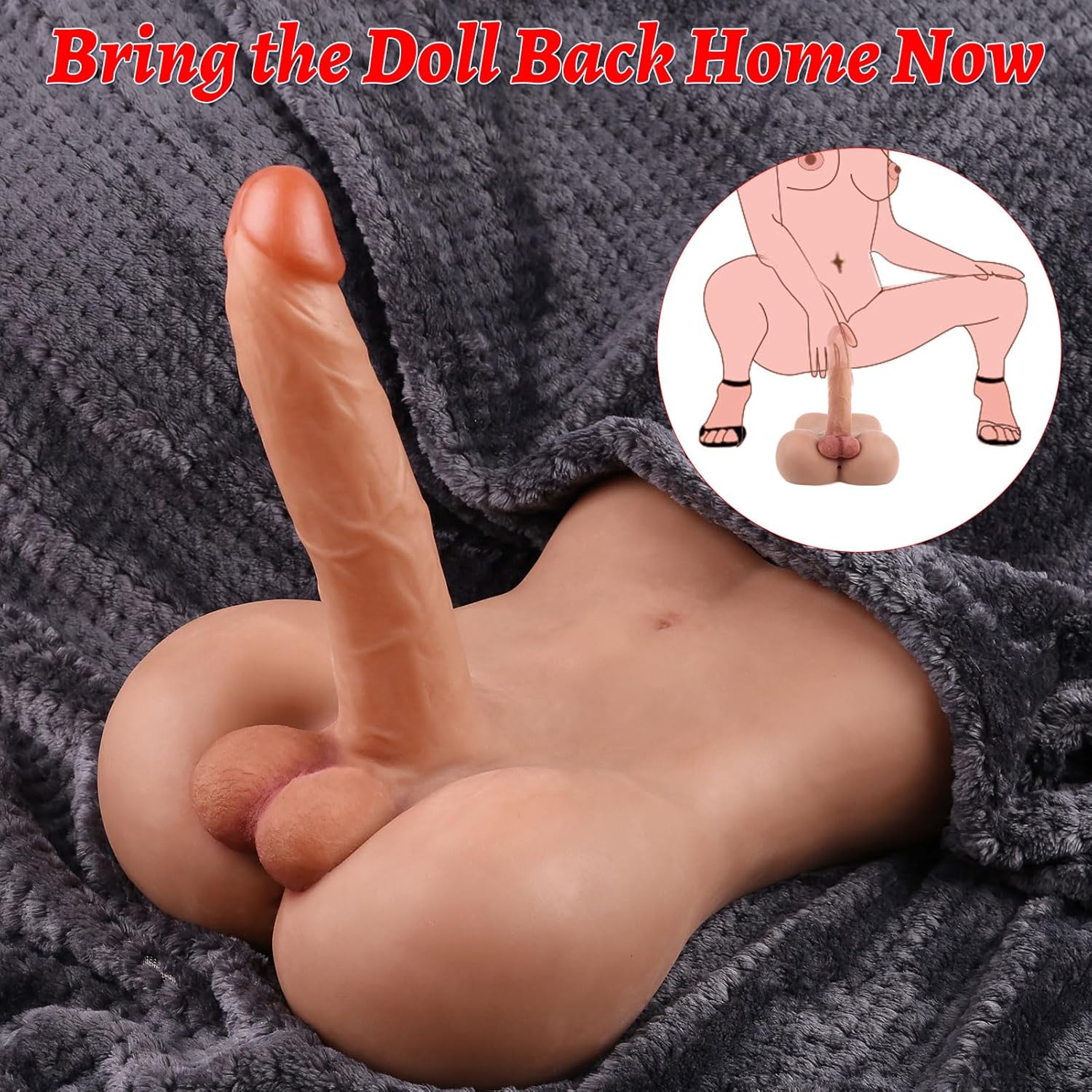 Muñeca sexual masculina con consolador flexible Sexo realista Polla enorme, muñecas sexuales para hombres para mujeres, agujero anal apretado de 8