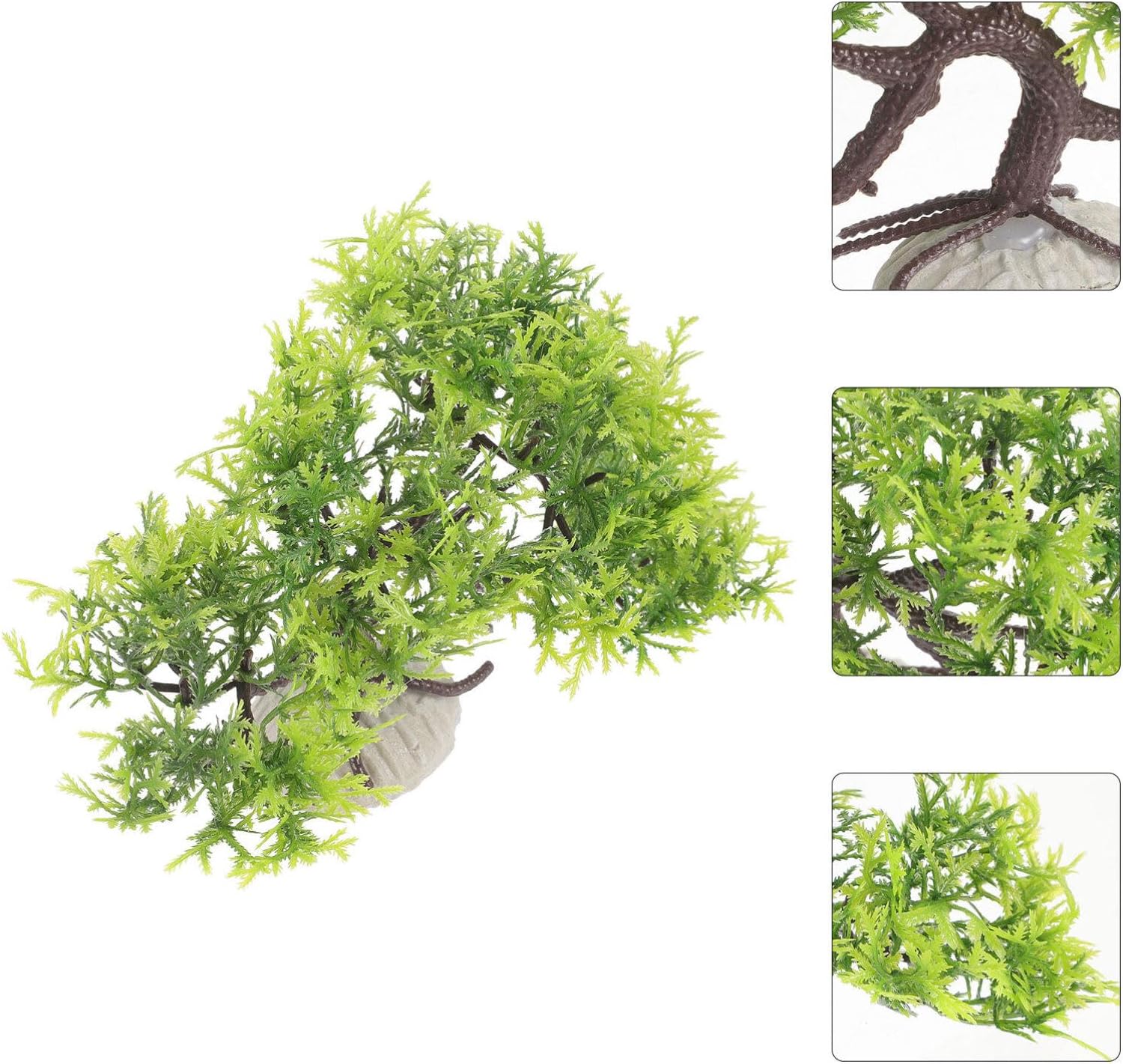Abaodam Árbol de paisajismo para pecera, plantas artificiales de loto para pecera, decoración de peceras, plantas tropicales, decoración de