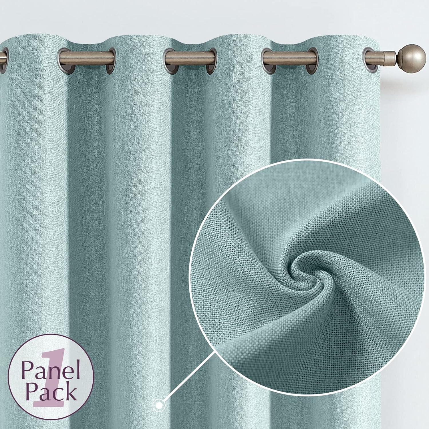 jinchan – Cortina oscurecedora con textura de lino, de 63pulgadas de largo, con aislamiento térmico y ojales, para sala de estar y dormitorio,