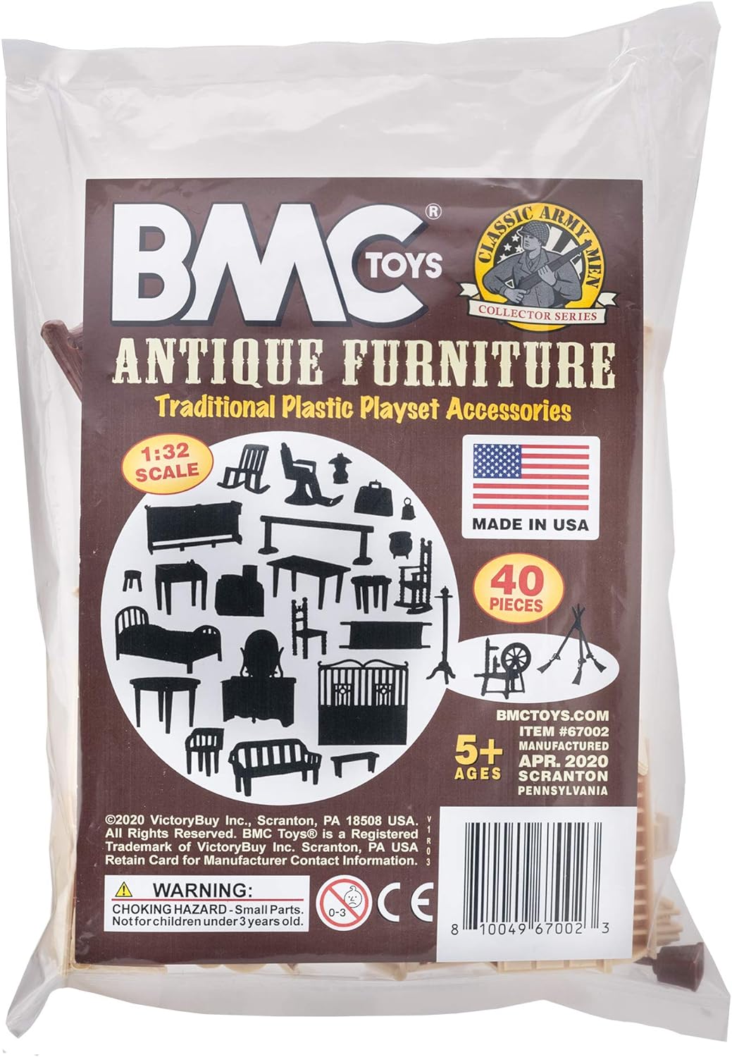 BMC Classic Marx – Muebles antiguos  40 piezas de accesorios de plástico para casa de muñecas