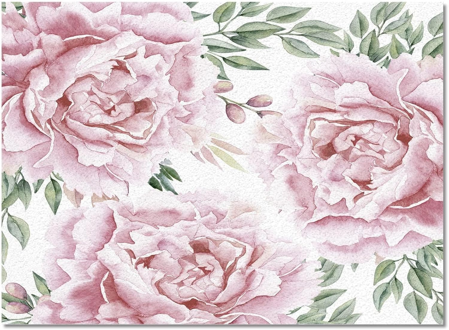 AONIGE Hermosa alfombra de dormitorio con flores de peonía rosa floreciente, moderna, minimalista y elegante, alfombra para sala de estar,