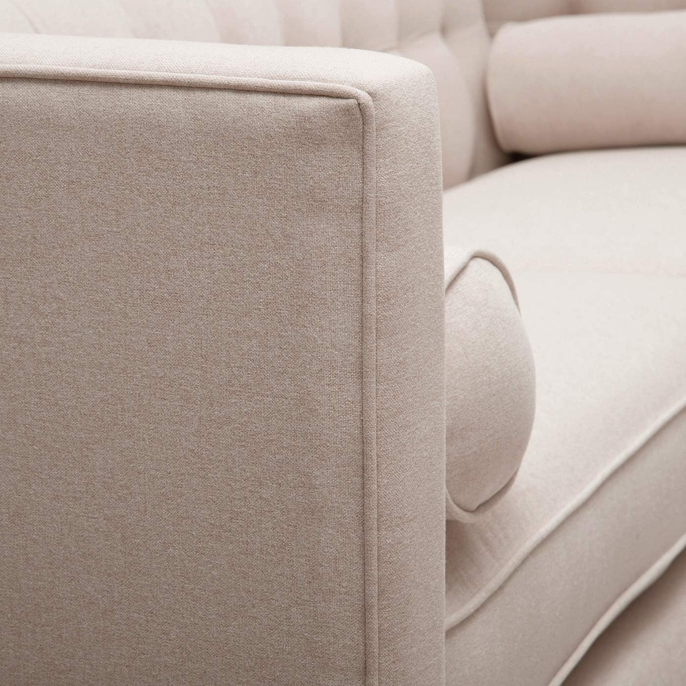 Jennifer Taylor Home Kinsley – Sofá moderno copetudo esmoquin de 84 pulgadas, poliéster beige neutro cielo