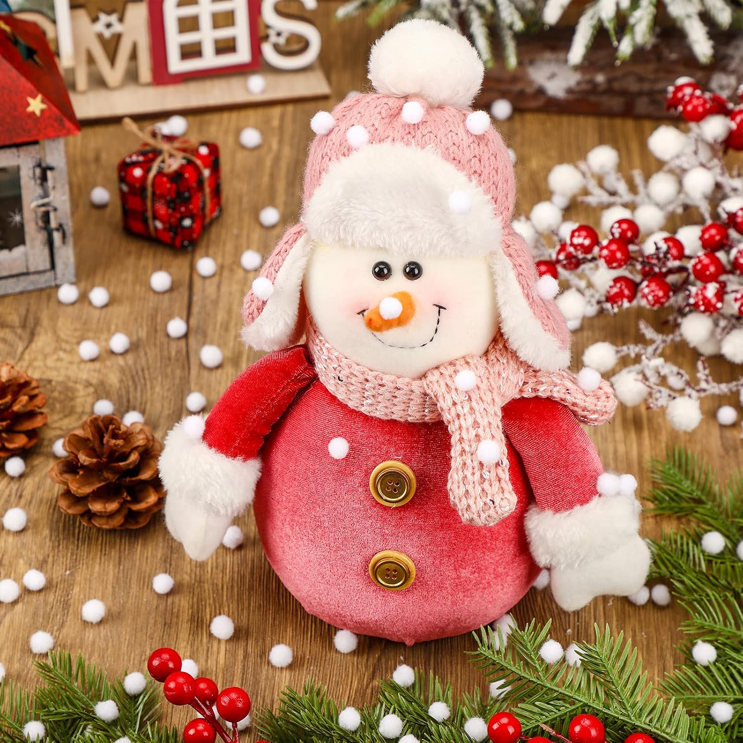 Boao 600 Pieces Christmas Pom Poms Balls, Assorted Sizes Arts and Craft Pompoms Fluffy Pom Balls Mini for Christmas DIY Party Decorations (White,