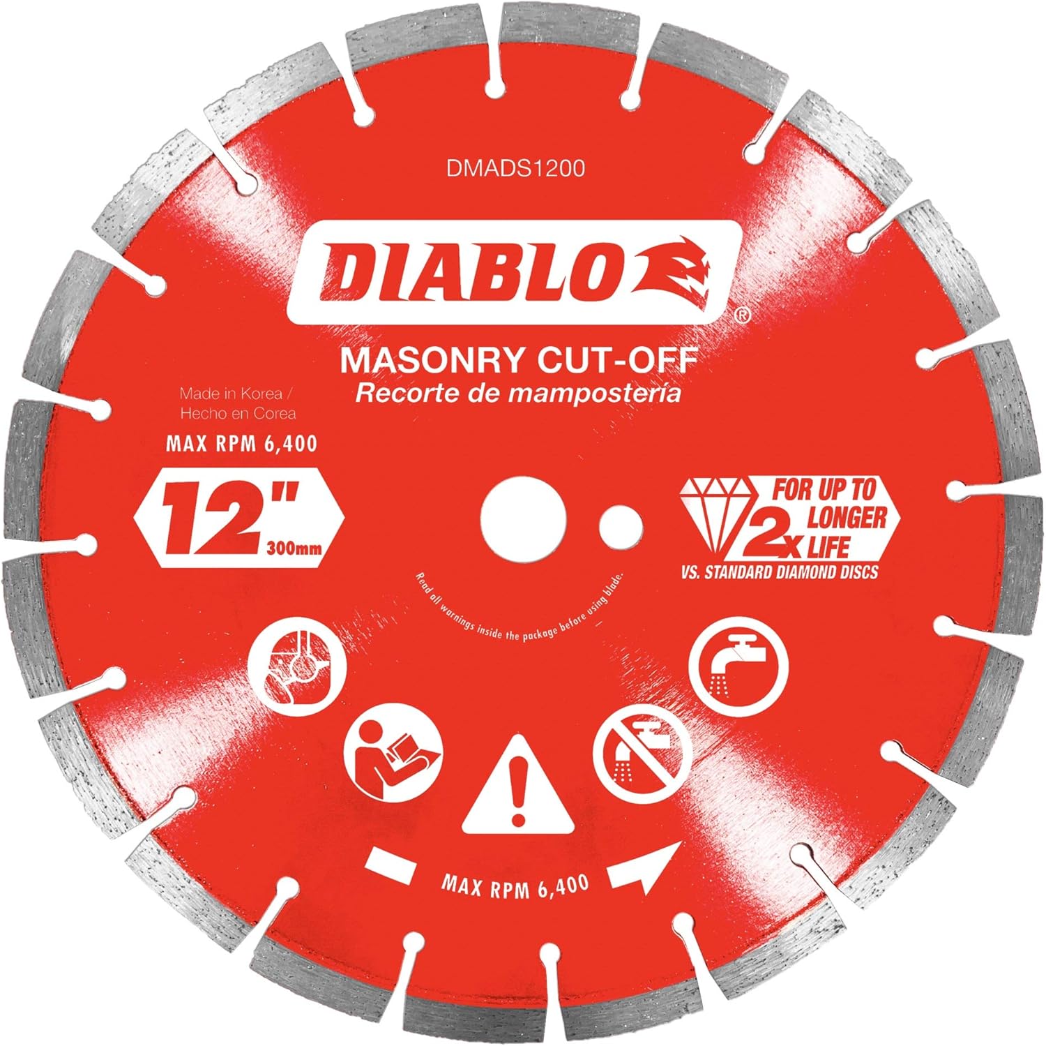 Diablo – Discos de corte segmentados con diamante para mampostería (12 pulgadas)