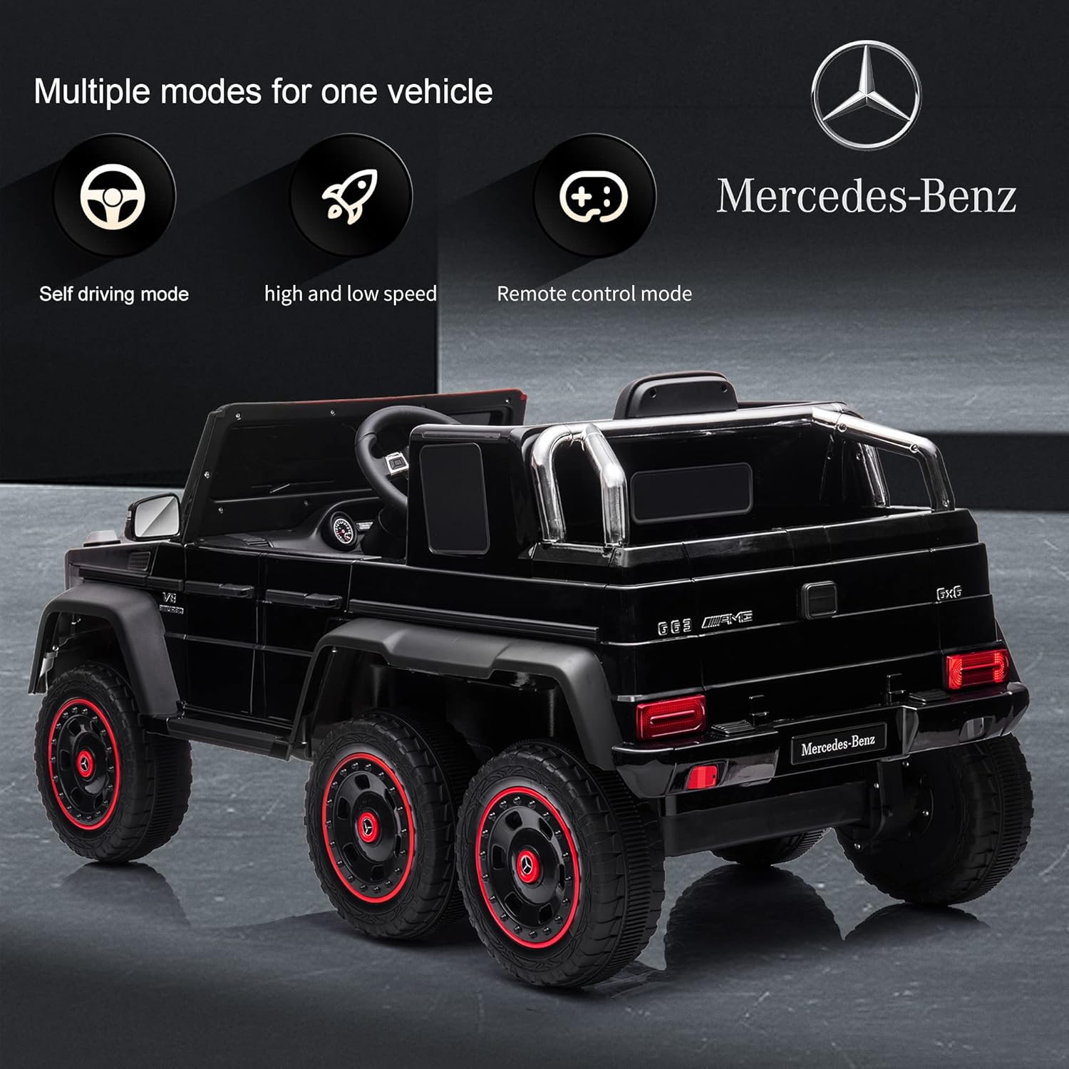 ccko Auto eléctrico para niños, vehículo eléctrico para niños de 24 V 200 W, auto eléctrico Mercedes-Benz con licencia para niños con amortiguador