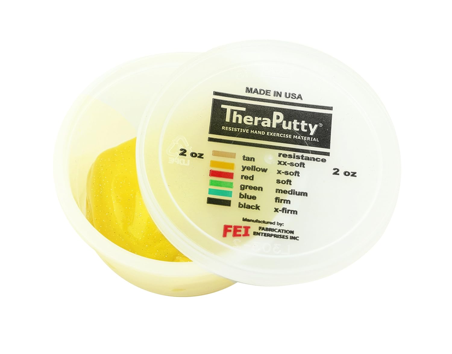 CanDo 10-2764 Sparkle Theraputty, 2oz, amarillo, X-Soft