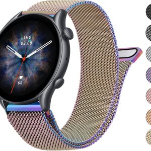 Wanme Correa de metal para Amazfit GTR 4  GTR 3 Pro  GTR 3  GTR 2e  GTR 2  GTR 1.850 in reloj inteligente de 1.772 pulgadas de liberación rápida de Wanme Correa de metal para Amazfit GTR 4  GTR 3 Pro  GTR 3  GTR 2e  GTR 2  GTR 1.850 in reloj inteligente de 1.772 pulgadas de liberación rápida de