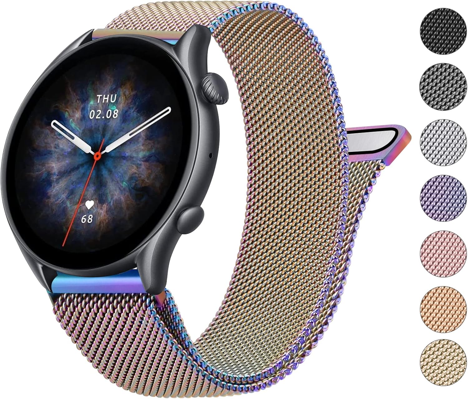 Wanme Correa de metal para Amazfit GTR 4  GTR 3 Pro  GTR 3  GTR 2e  GTR 2  GTR 1.850 in reloj inteligente de 1.772 pulgadas de liberación rápida de