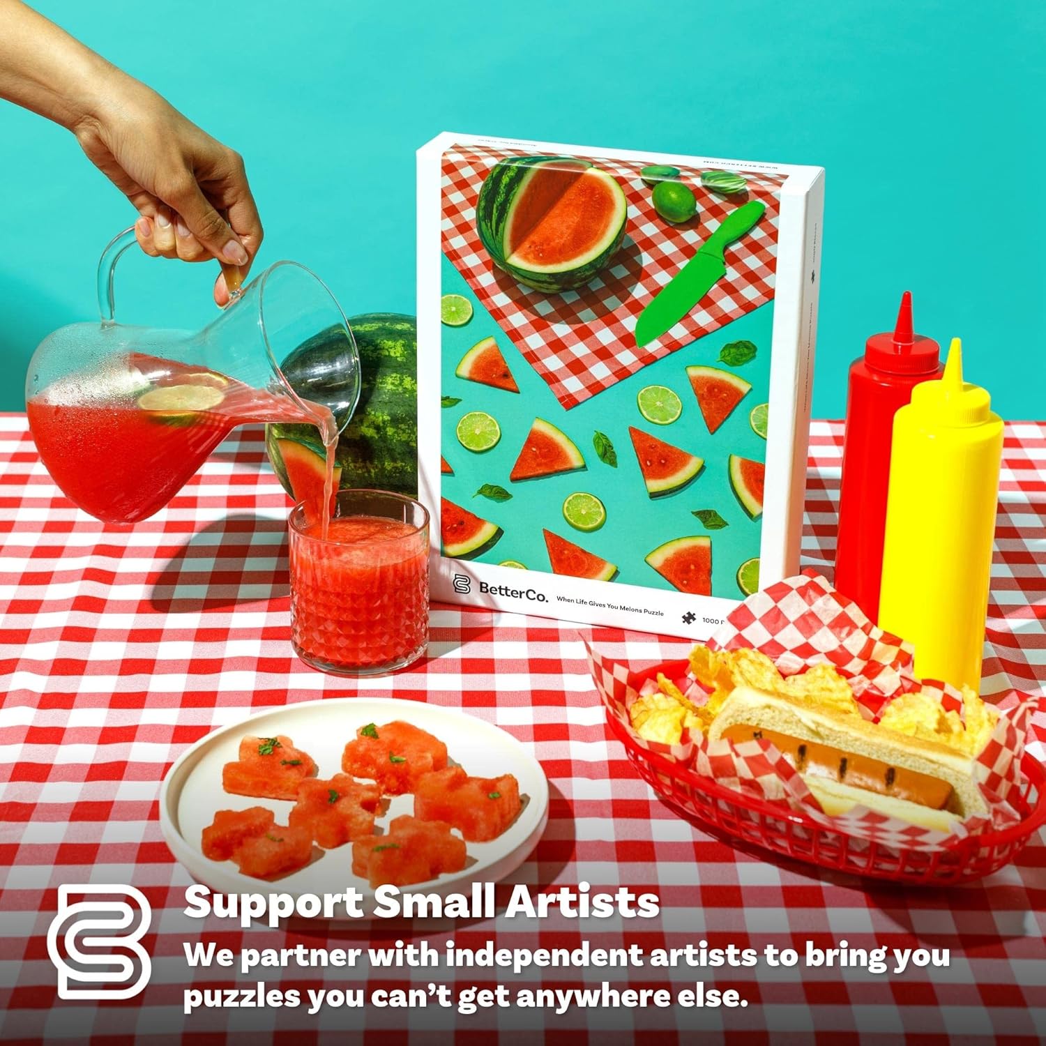 When Life Gives You Melons Puzzle – Rompecabezas de picnic de sandía de verano – Rompecabezas de 1000 piezas para adultos