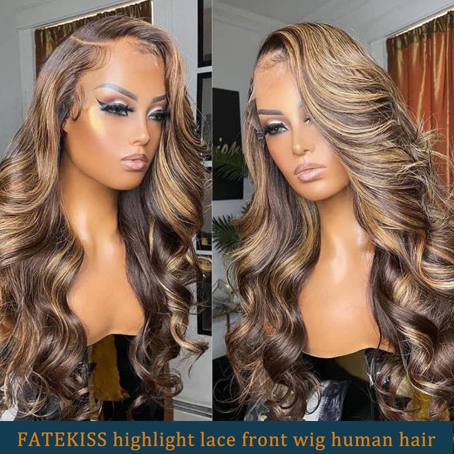 Pelucas de cabello humano rubio miel con encaje frontal de 13 x 4 con reflejos degradados 427, pelucas de cabello humano con encaje frontal de 180 %
