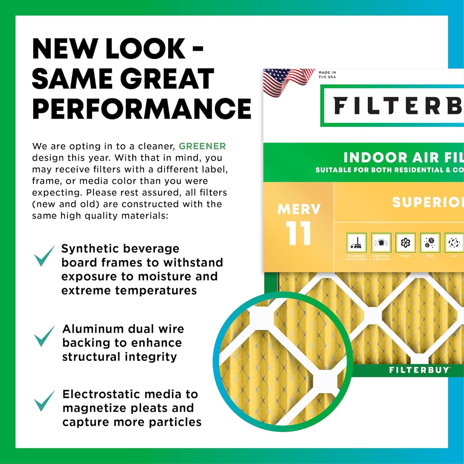 Filterbuy Filtro de aire MERV 11 de 11.25 x 11.25 x 1 pulgadas, defensa contra alérgenos (paquete de 1), filtros de aire plisados HVAC para calderas