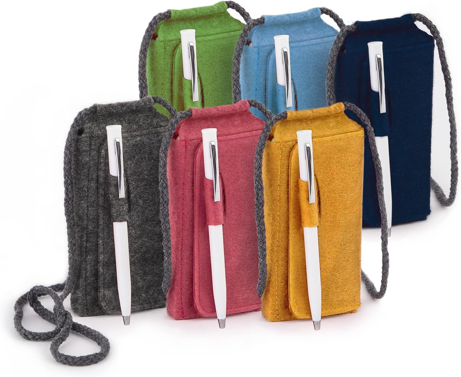 Three by Three Seattle Mini portátil TOTE.PAD de 5.5 x 2.5 pulgadas con estuche de fieltro y bolígrafo para notas, bocetos, escuela y viajes (verde)